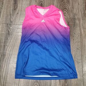 Girls Sports Top Size Kids M Adidas Bright Pink V-Neck Top